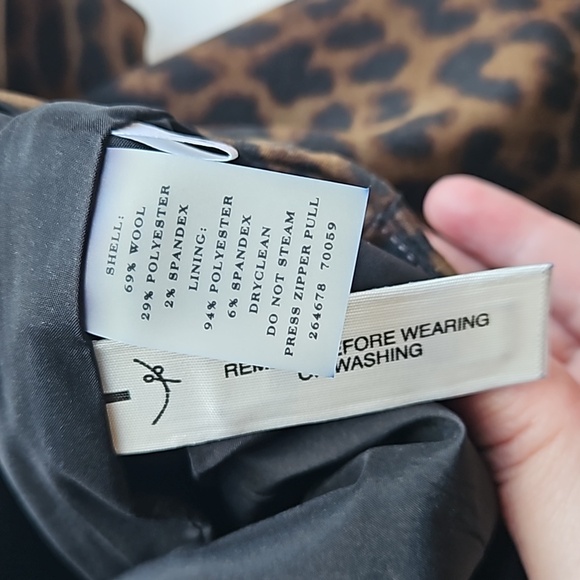 Ann Taylor Black Brown Leopard Print Asymmetrical Mini Skirt 2 - Picture 4 of 6